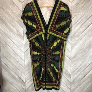 Snap Deep V Neck Dress Coverup 2X